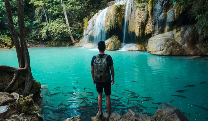 Erawan Waterfall (+ River Kwai + Death Railway + Pra That Cave option) 1 Day Tour - from Bangkok