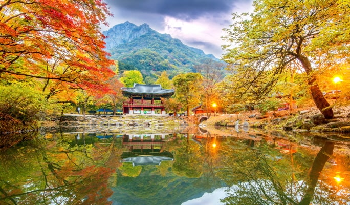 【秋季賞楓】 內藏山／智異山／朱旺山／慶州一日遊 — 釜山出發（10月26日~11月20日）