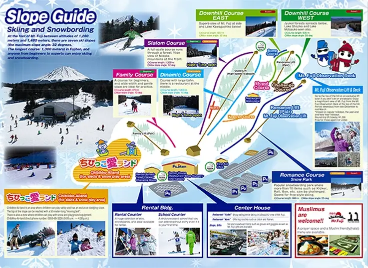 Course map of Fujiten Snow Resort