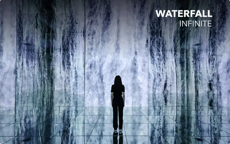 Waterfall installation at the Gangneung Arte Museum.