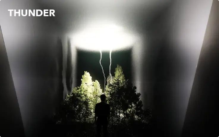 Thunder media art at the Gangneung Arte Museum.