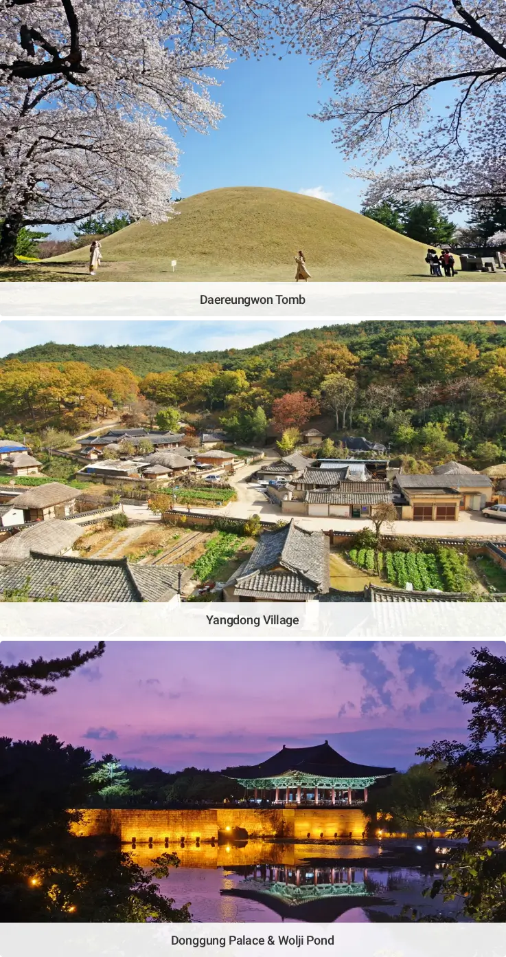 Attractions in Gyeongju: Daereungwon Tomb, Yangdong Village, Donggung & Wolji
