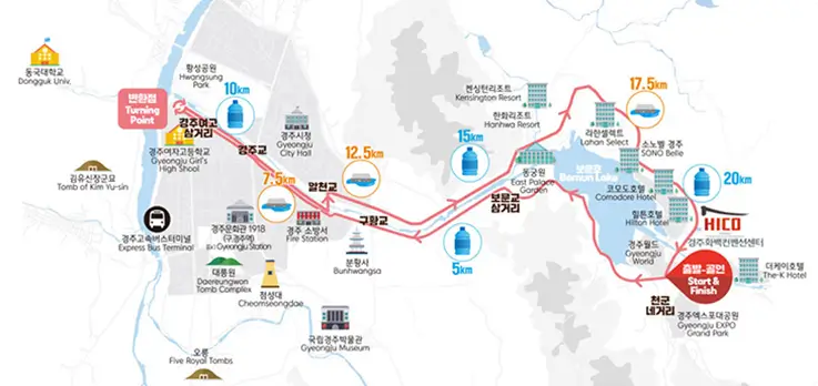 Gyeongju Cherry Blossom Marathon half course