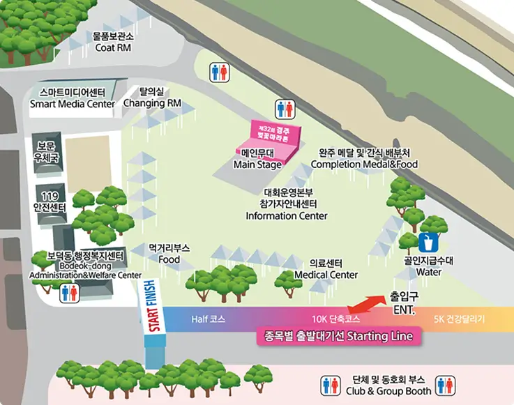 Map of the Gyeongju Cherry Blossom Marathon venue.
