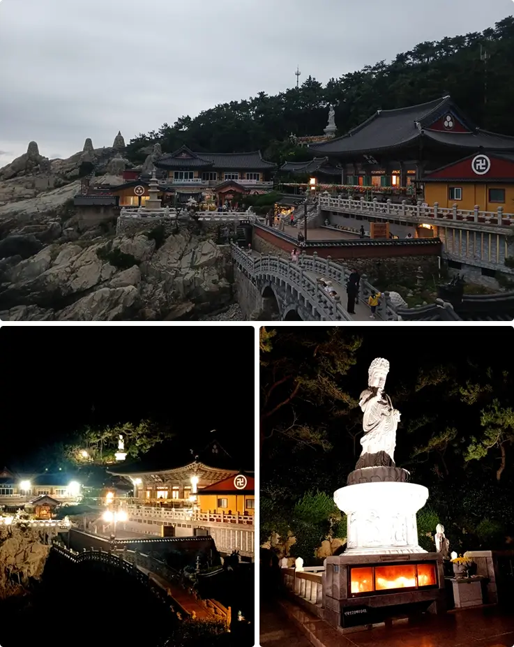 Haedong Yonggungsa Temple in the evening