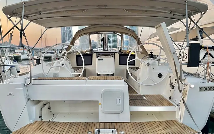 Inside the private yacht in Haeundae, Busan