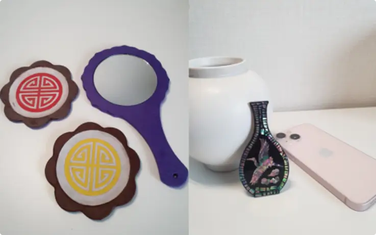 Handcraft you can make with mother-of-pearl technique