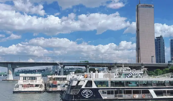 Yeouido Hangang River & Gwangjang Market Night Tour with Optional River Cruise