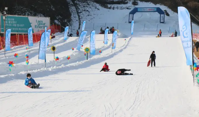 Elysian Gangchon Ski Resort 1 Day Ski/Snowboard/Snow Sled Tour from Seoul (with All-inclusive option)