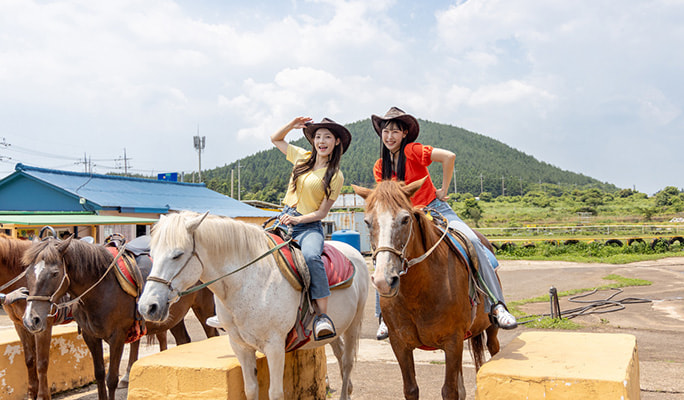 済州島の開放的な丘陵地帯で乗馬体験 View Jeju Haneul