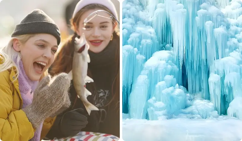 Pesca no gelo em Hwacheon e Eobi Passeios pelo Vale do Gelo