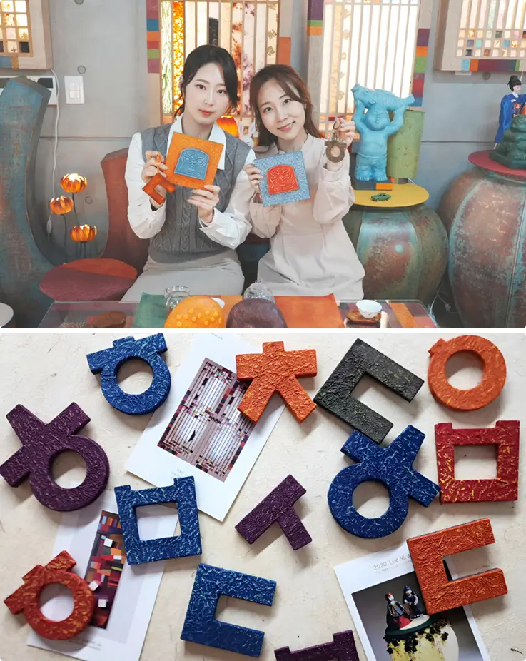 Visitors participating in a traditional Hanji craft class at Incheon Sangsang Platform.