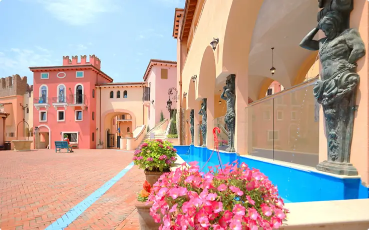 Italian Village, a charming cultural theme park modeled after Italy’s Portofino.