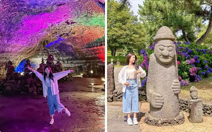 Visitor taking phots at Jeju Ilchul Land