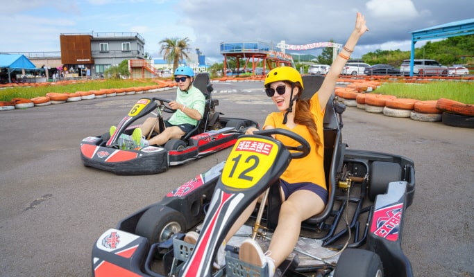 Jeju Leports Land: Go Karting/ Water Sled/ Zipline/ Paintball Experience