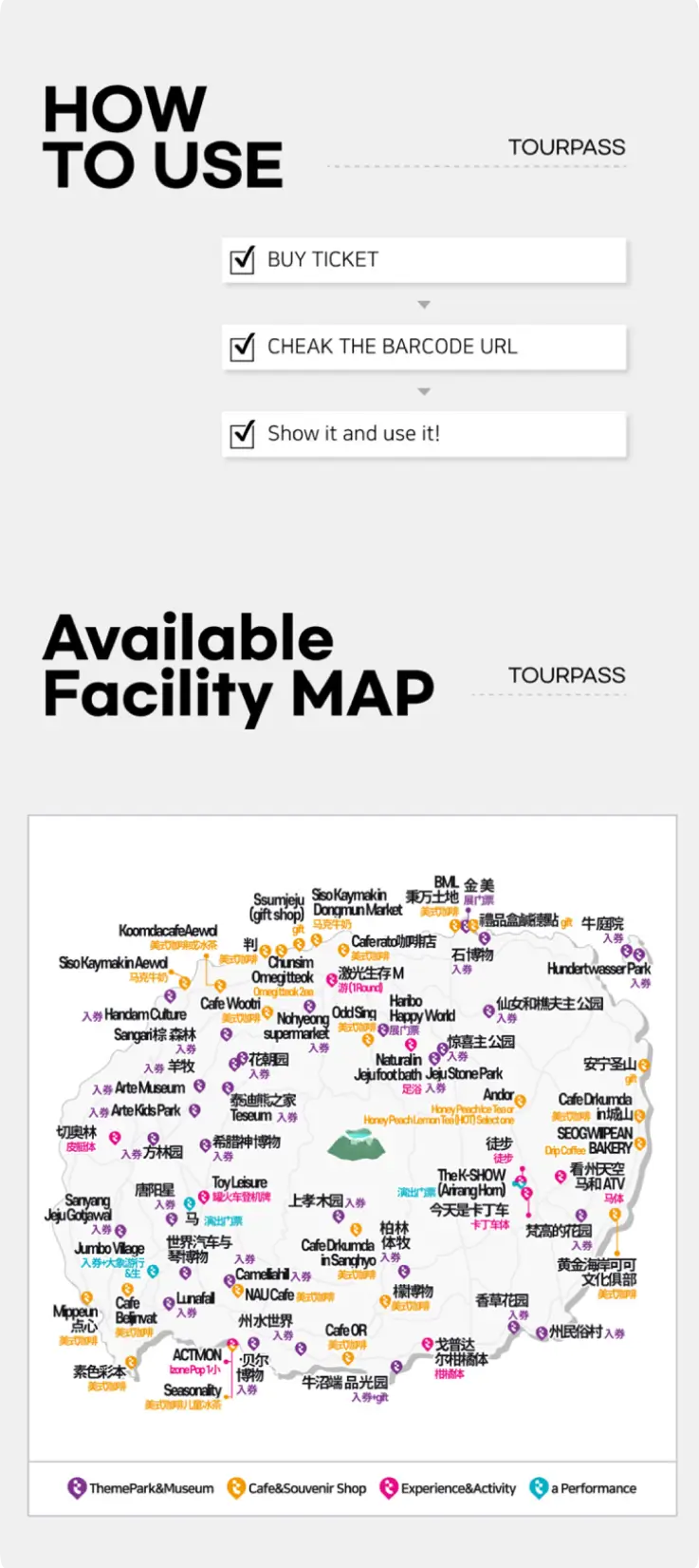 Jeju Tour Pass facility map