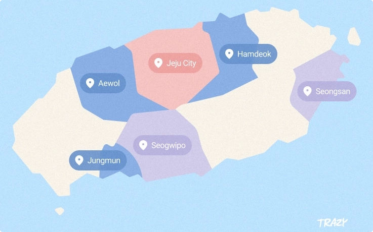pickup and drop off location map in Jeju