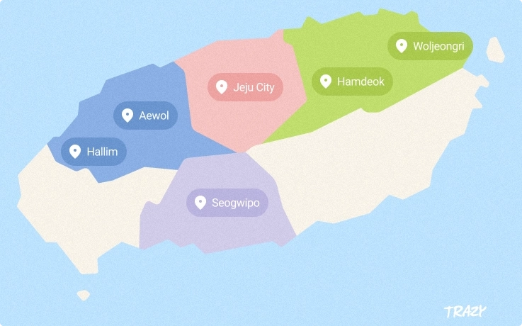pickup and drop off location map in Jeju