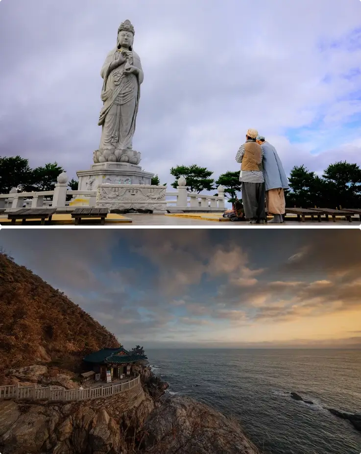 Sunrise at Naksansa Temple in Korea