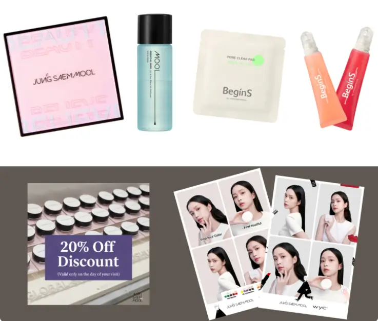 Special gifts included in the K-beauty class at Jungsaemmool Seongsu.