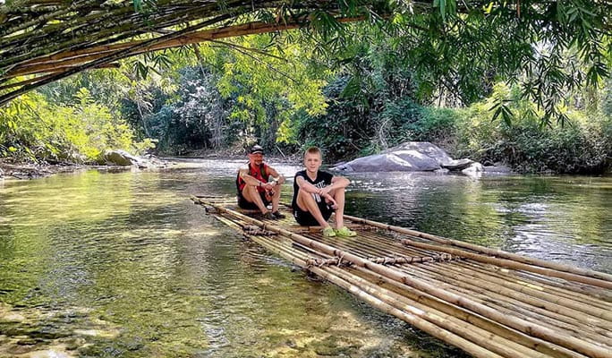 Khao Lak Bamboo Rafting + Waterfall + Turtle Conservation Half Day Tour (+ Hotel Transfer)