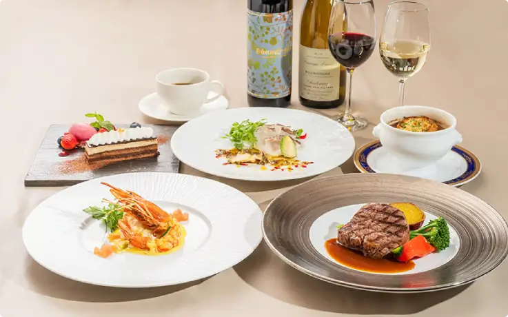 Seafood and beef fillet course on the Kobe Cruise.