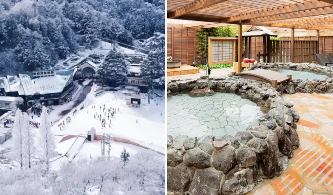 Mt. Rokko Snow Park: Kansai Kobe Ski/Snowboard/Snow Sled & Onsen 1 Day Tour from Osaka