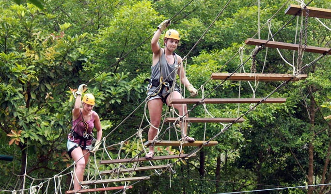 Koh Samui Adventure: Zip Line + Waterfall + Local Market Tour (Half Day)