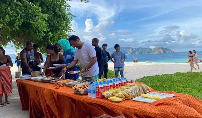 Krabi 7 Islands 1 Day Sunset Tour (+ BBQ Dinner/Snorkeling) (Speedboat/longtail boat) (+ Hotel Transfer)