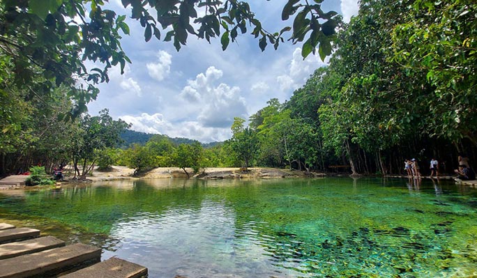 Krabi Jungle 1 Day Tour: Hot Spring + Emerald Pool + Tiger Cave Temple  (+Lunch) (+ Hotel Transfer)