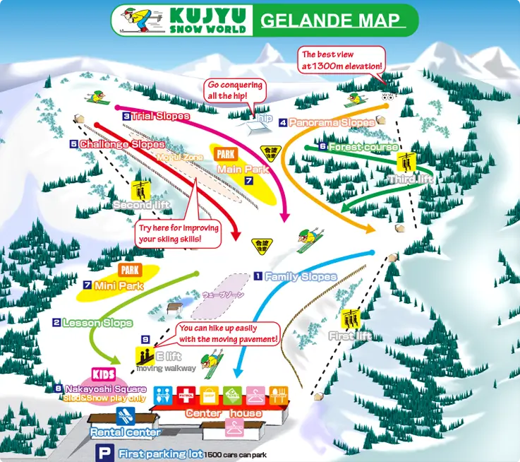 Slope map of Kuju Forest Park Skiing Ground