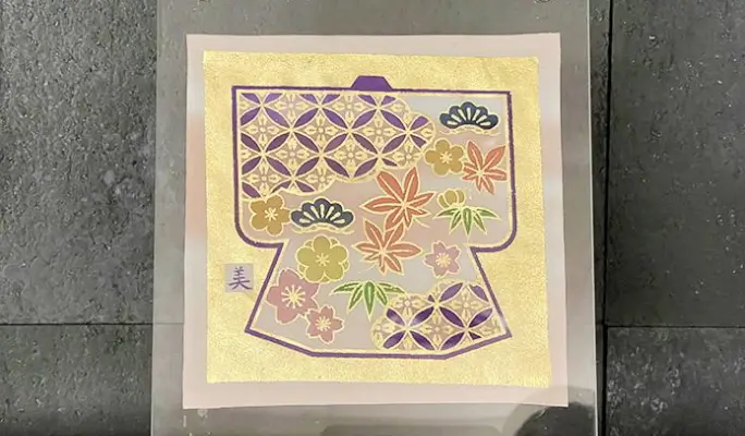 Silk White Fabric Museum & Yuzen Gold Painting Experience
