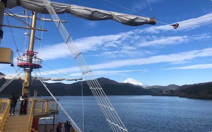 Views of Lake Ashi and Mt. Fuji from the sightseeing cruise