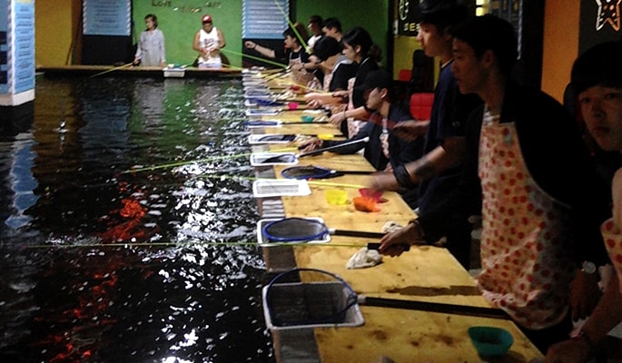 Indoor Fishing Cafe in Hongdae