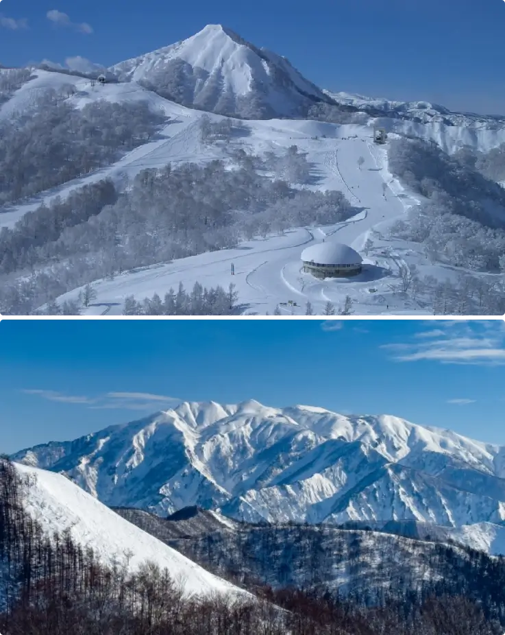 Snow-covered slopes and winter scenery at Maiko Snow Resort in Japan