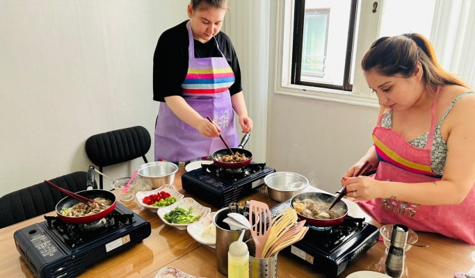 Korean Cooking Class with Local Market Visit near Hongdae/Mangwon