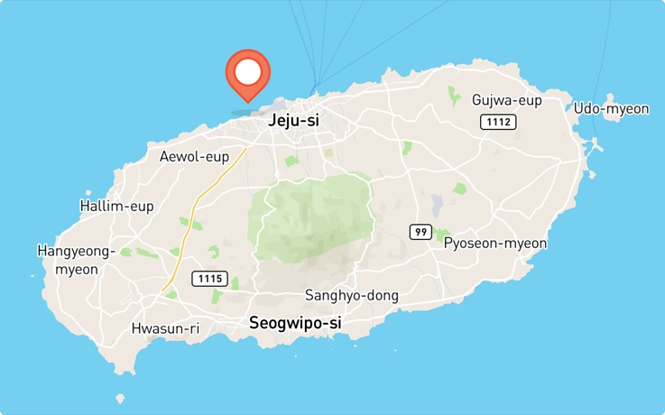 Location of Jeju sea boat fishing in Jeju Island