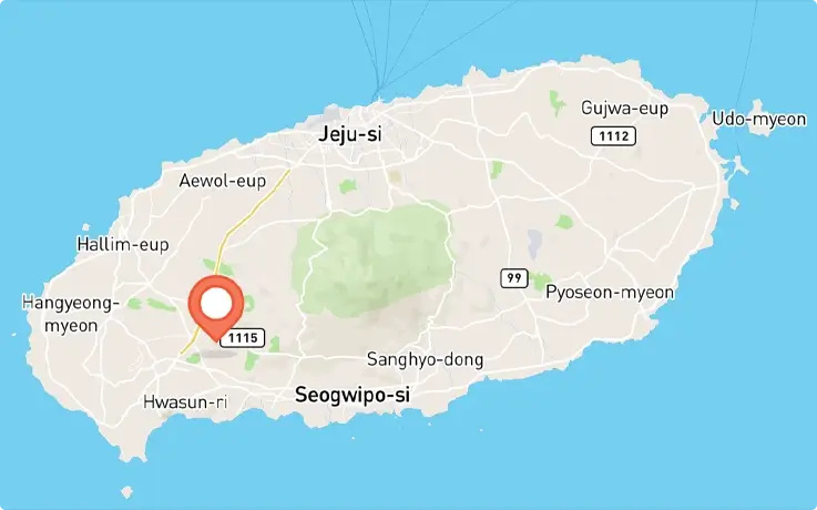 Location of Camellia Hill in Jeju Island