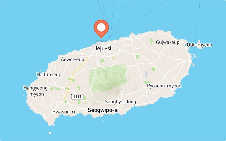 Location of Foot bath in Jeju Island