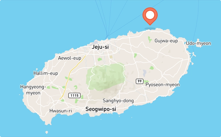 Location of Gimyeong Yacht Tour in Jeju Island