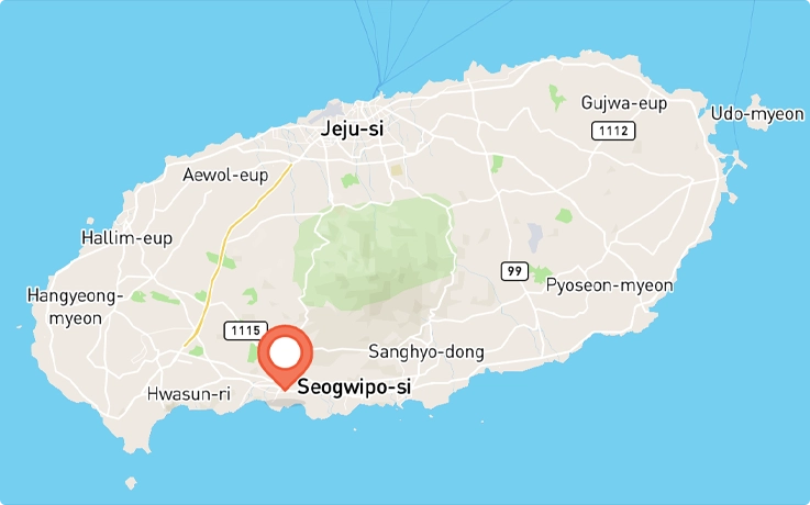 Location of Grande Bleu Yacht in Jeju Island