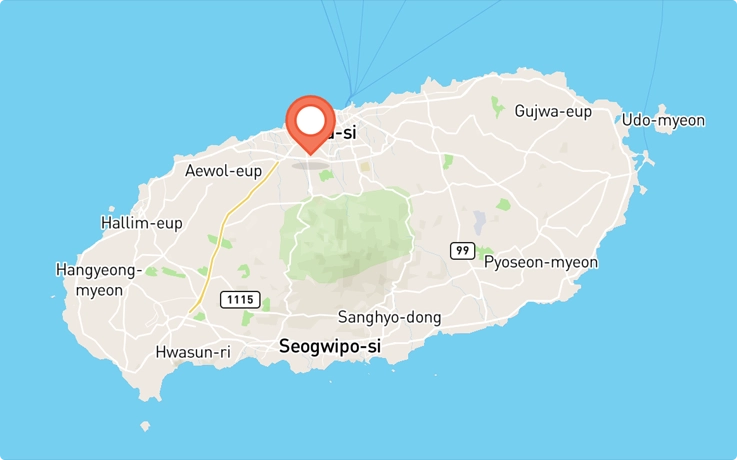 Location of Jeju Loveland in Jeju Island