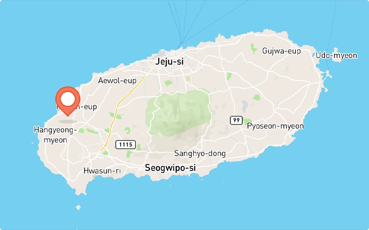 Location of The Ma Horse Park in Jeju Island