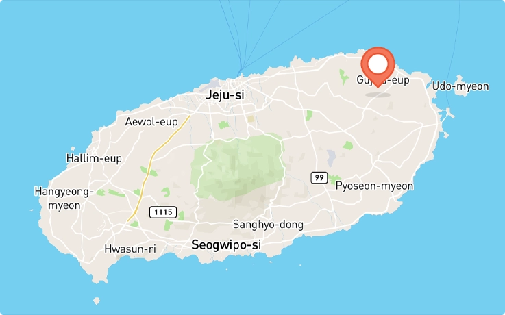 Location of Maze Land in Jeju Island