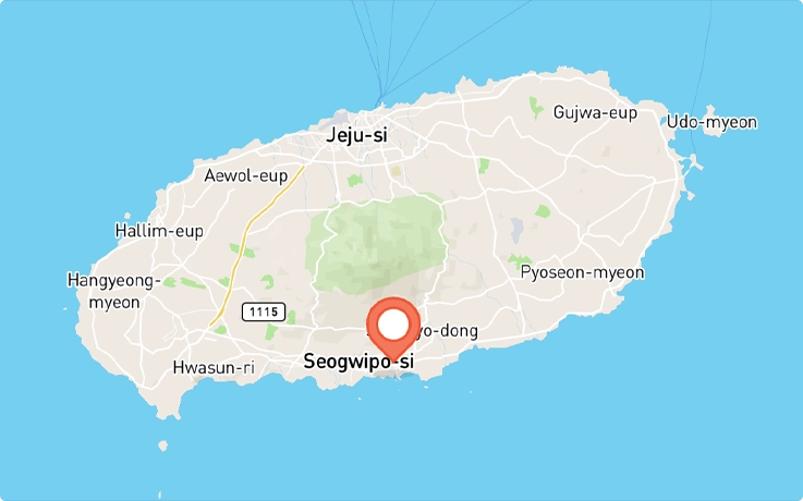 Location of Seogwipo Ferry Cruise in Jeju Island