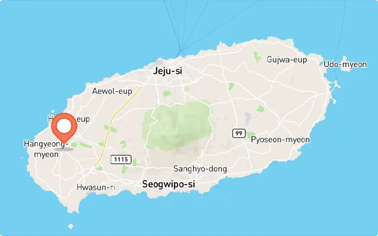 Location of Spirited Garden in Jeju Island