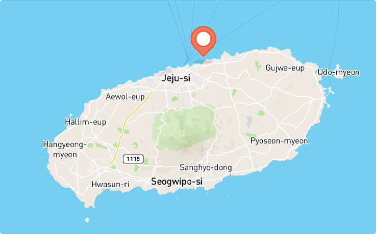 Location of Jeju SUP Surfing Club in Jeju Island