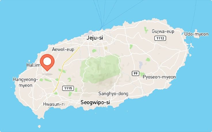 Location of Tandem Paragliding in Jeju Island
