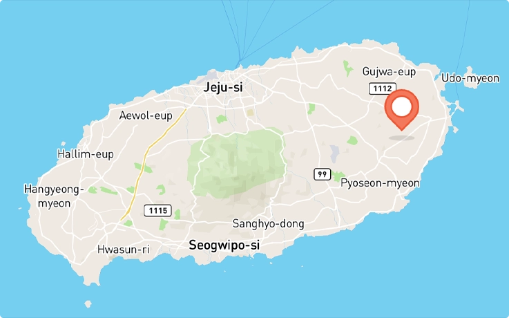 Location of View Haneul Park in Jeju Island