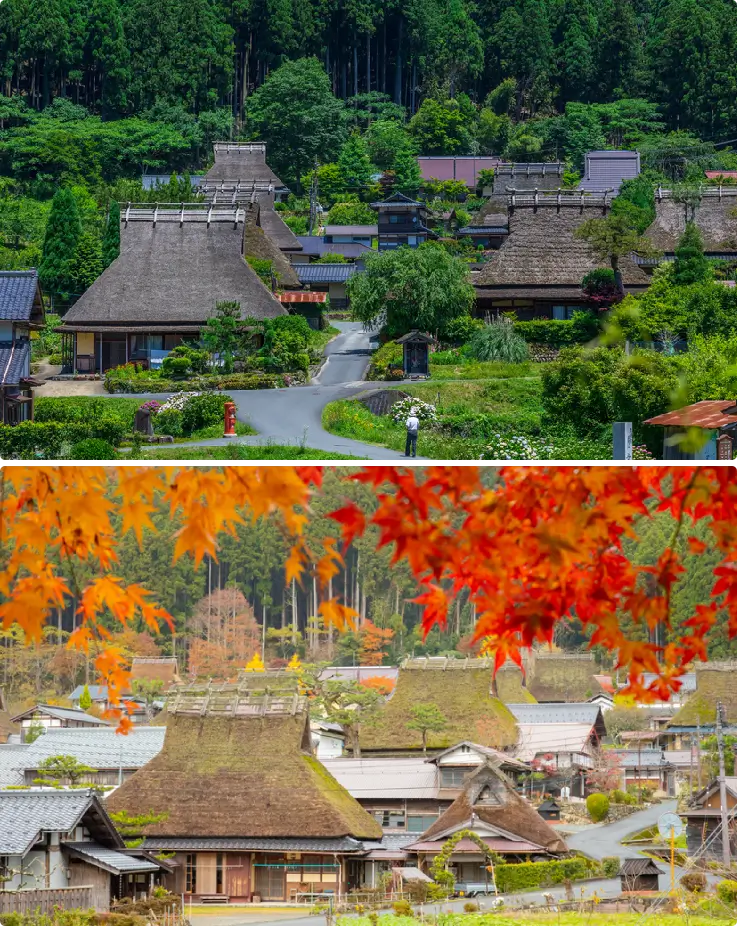 Traditional thatched-roof houses in Miyama Kayabuki-no-Sato village, Kyoto